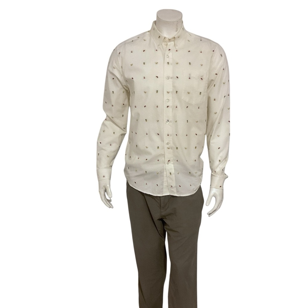 Ami Men’s White Fruit Print Button Shirt